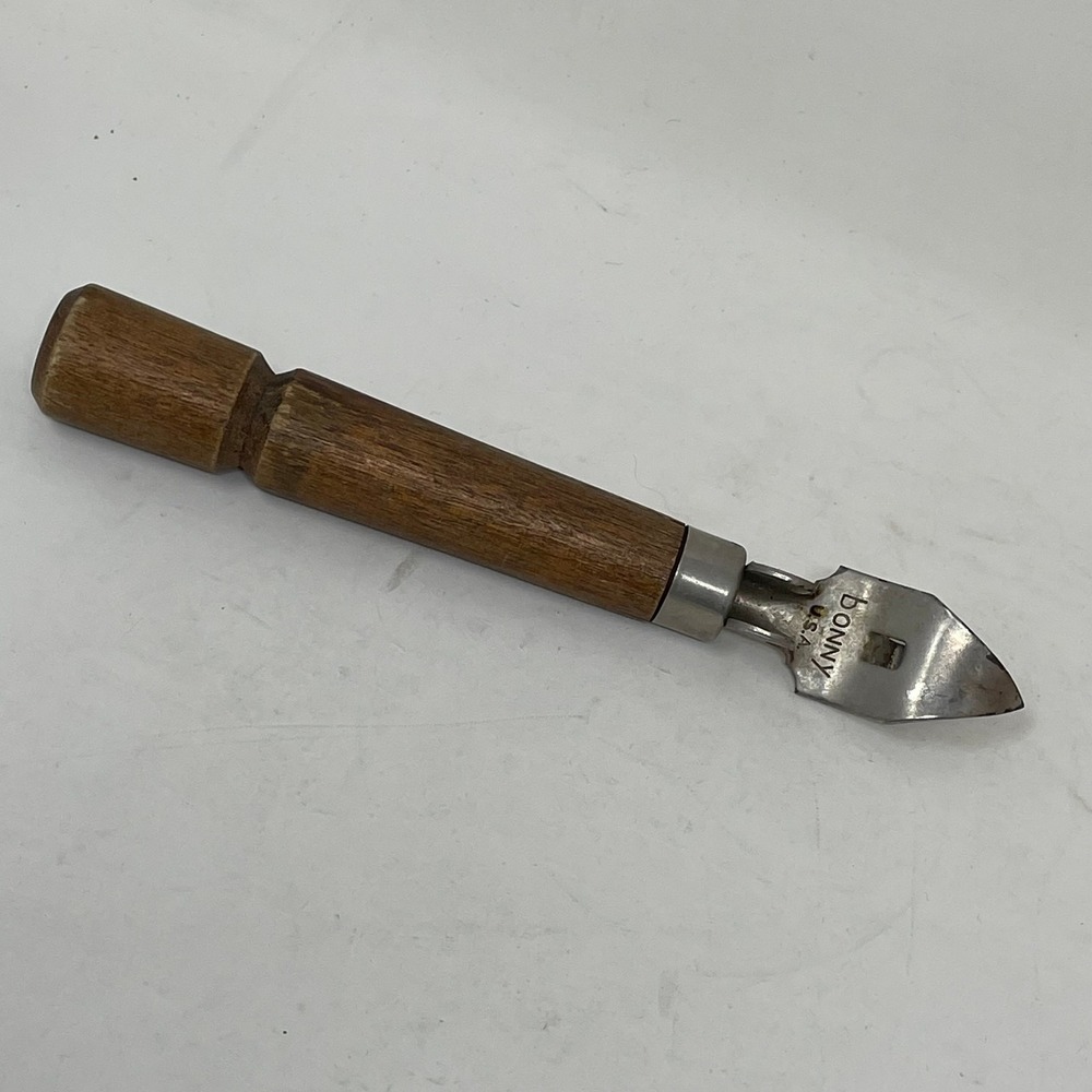 Vintage Bonny USA Wood Handle Bottle Opener Can Piercer Church Key Bar Tool